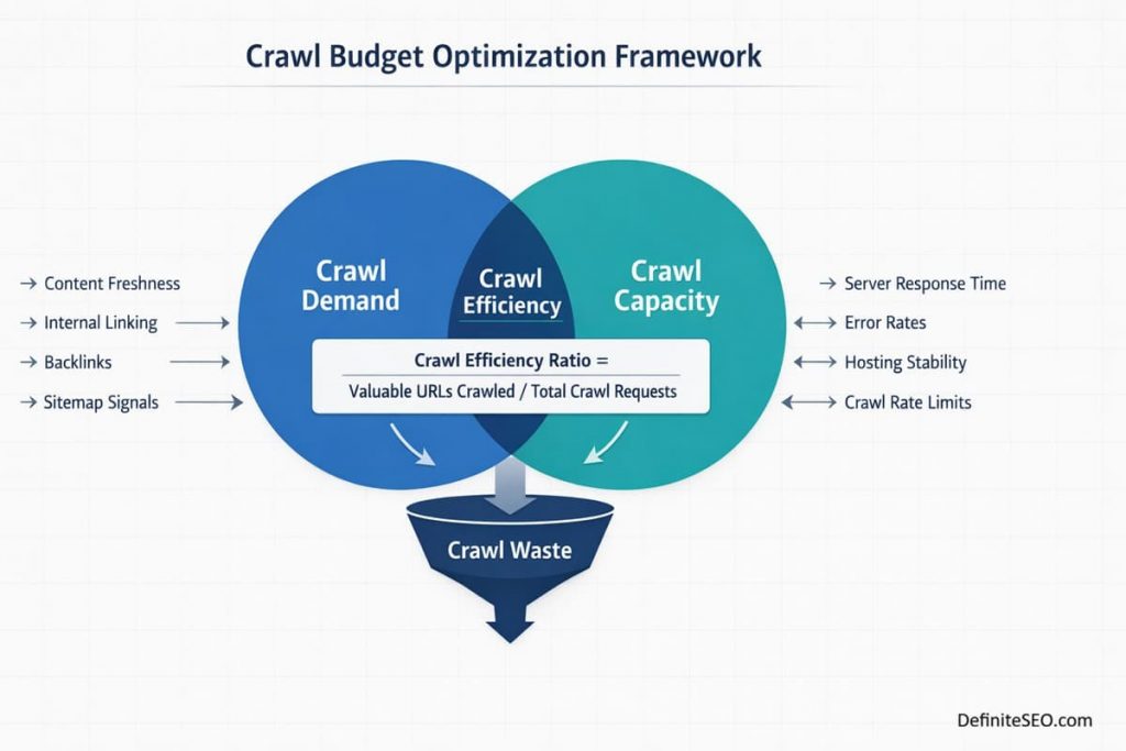 crawl budget diagram showing how broken links waste Googlebot resources for SEO
