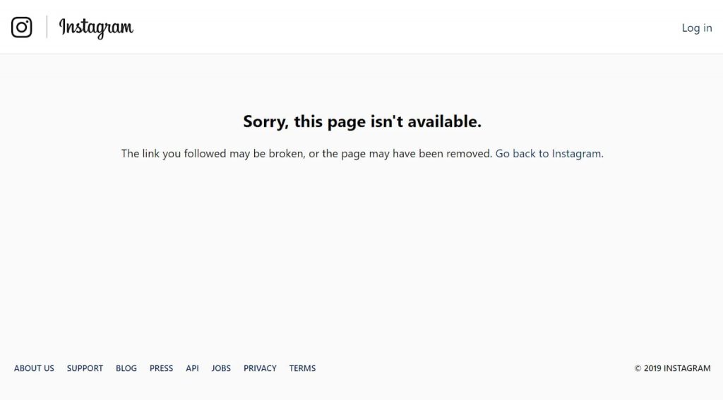 404 error page example showing broken link not found on website